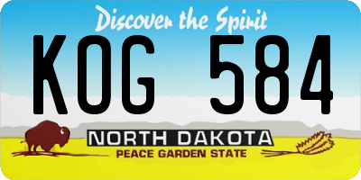 ND license plate KOG584