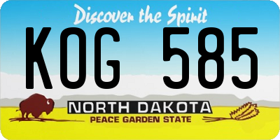 ND license plate KOG585