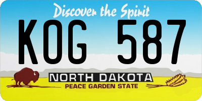 ND license plate KOG587