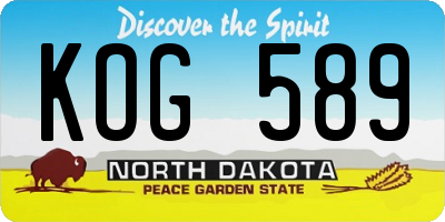 ND license plate KOG589