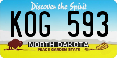 ND license plate KOG593