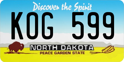 ND license plate KOG599
