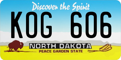 ND license plate KOG606