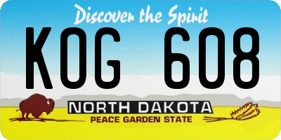 ND license plate KOG608
