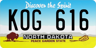 ND license plate KOG616