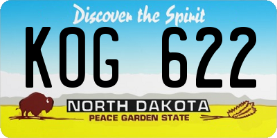 ND license plate KOG622
