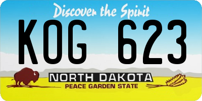 ND license plate KOG623