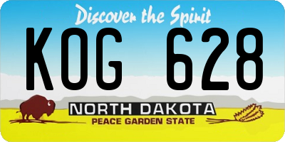 ND license plate KOG628