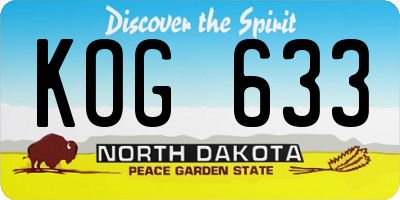 ND license plate KOG633