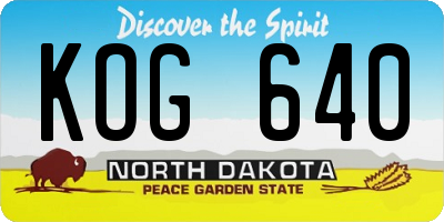 ND license plate KOG640