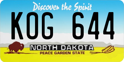 ND license plate KOG644