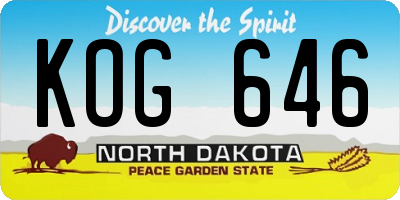 ND license plate KOG646
