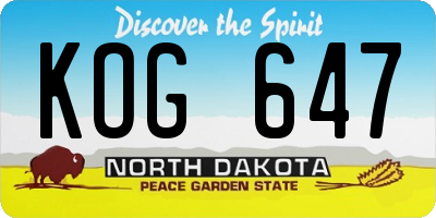 ND license plate KOG647