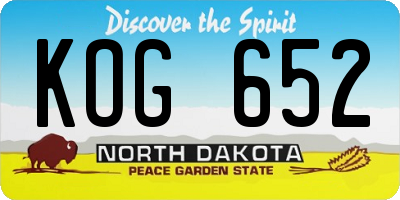 ND license plate KOG652