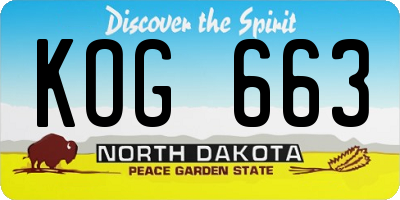 ND license plate KOG663