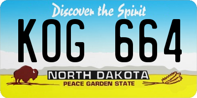 ND license plate KOG664