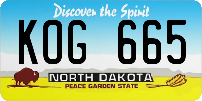 ND license plate KOG665