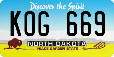 ND license plate KOG669