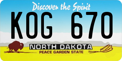 ND license plate KOG670