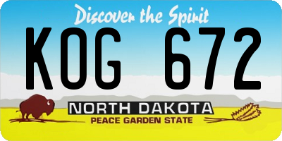 ND license plate KOG672