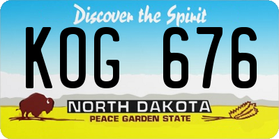 ND license plate KOG676