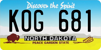 ND license plate KOG681