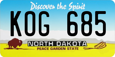 ND license plate KOG685