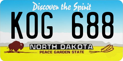 ND license plate KOG688