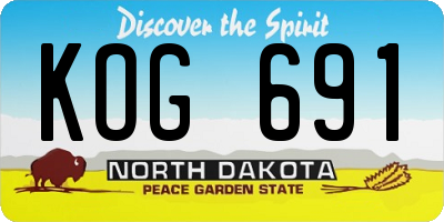 ND license plate KOG691