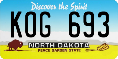 ND license plate KOG693