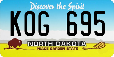 ND license plate KOG695