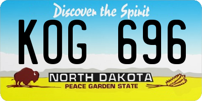 ND license plate KOG696