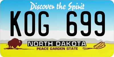 ND license plate KOG699
