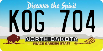 ND license plate KOG704