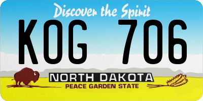 ND license plate KOG706