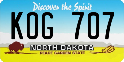 ND license plate KOG707