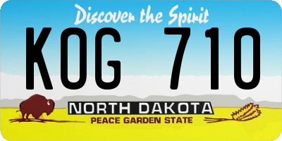 ND license plate KOG710