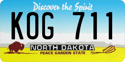 ND license plate KOG711