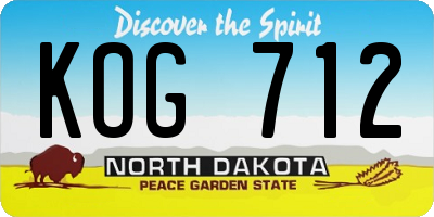 ND license plate KOG712