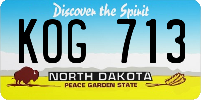 ND license plate KOG713