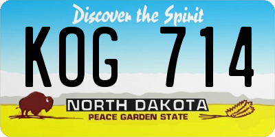 ND license plate KOG714