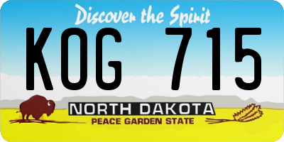 ND license plate KOG715