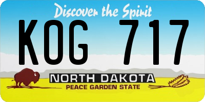 ND license plate KOG717