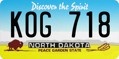 ND license plate KOG718