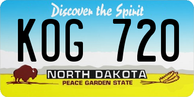 ND license plate KOG720