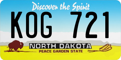 ND license plate KOG721
