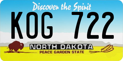 ND license plate KOG722