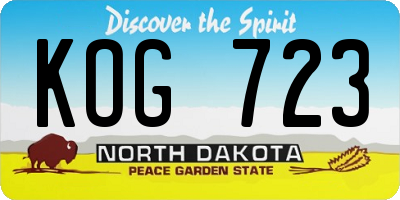 ND license plate KOG723