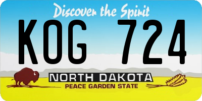 ND license plate KOG724