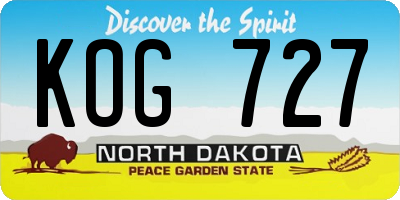 ND license plate KOG727